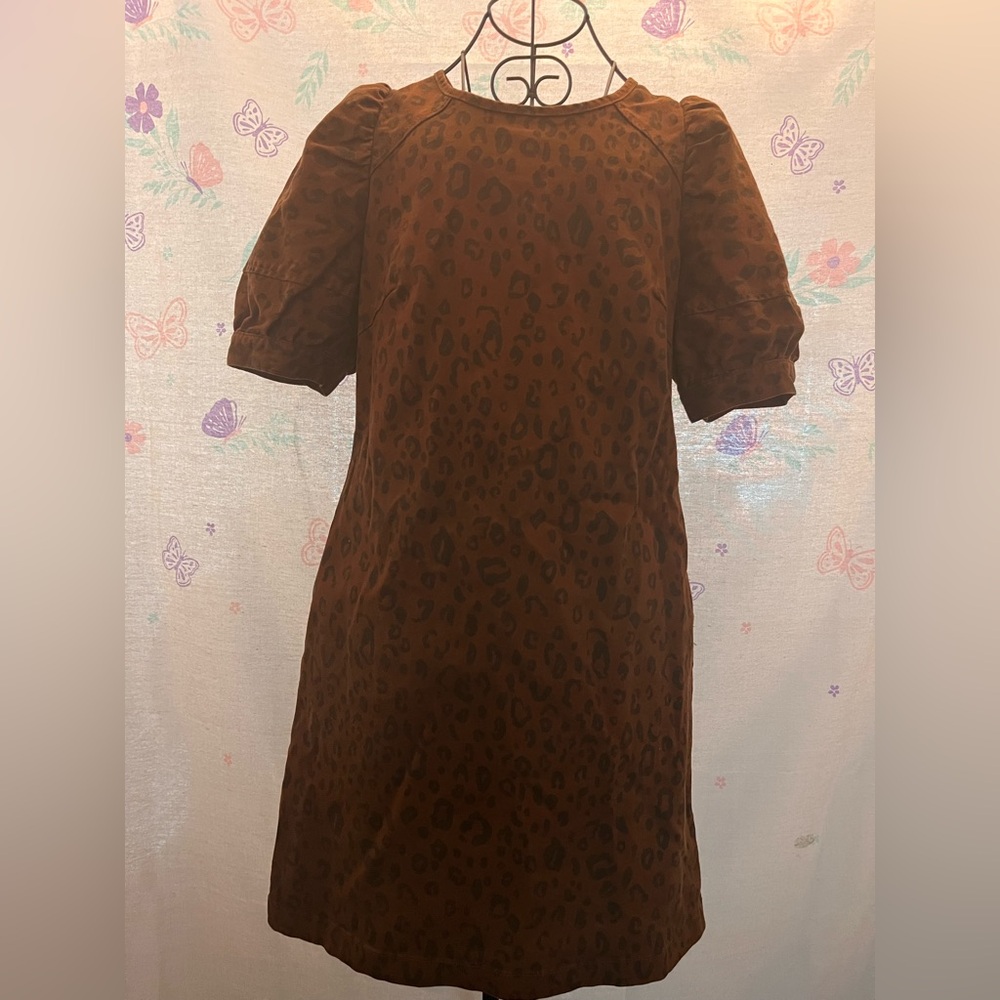 Denim animal print dress